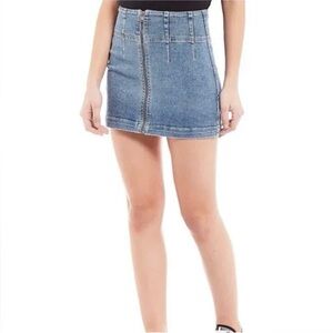 Free People Blue Denim Mini Skirt